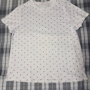 Polka Dot Women Shirt - White with Red Dots